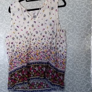 3 old navy XL floral tank tops